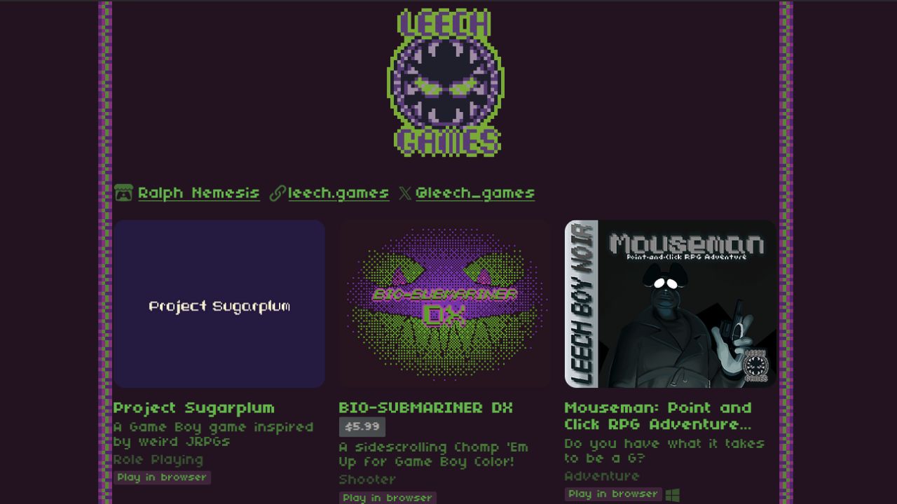 Itch.io (Gameboy ROMS and DEMOS!) (Play in Browser or Download)